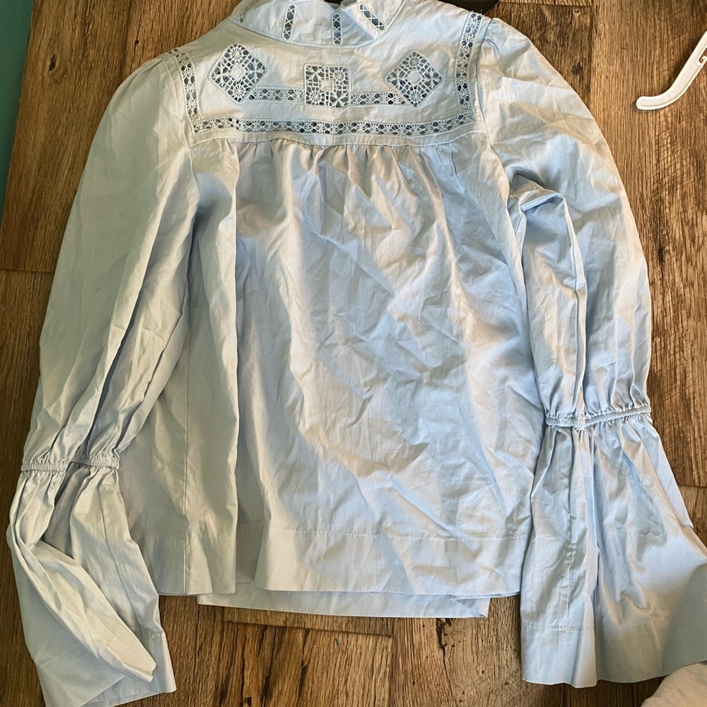 FP light blue bell sleeve top never worn
